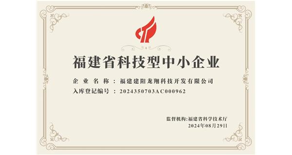 【喜迎新中国成立75周年】龙翔科技：成功荣获2024福建省科技型企业，再创辉煌！